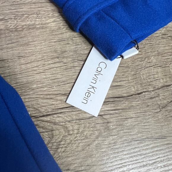 Calvin Klein Wool Blend Trench Pea Coat Women's Size 8 Cobalt Blue - Picture 14 of 16